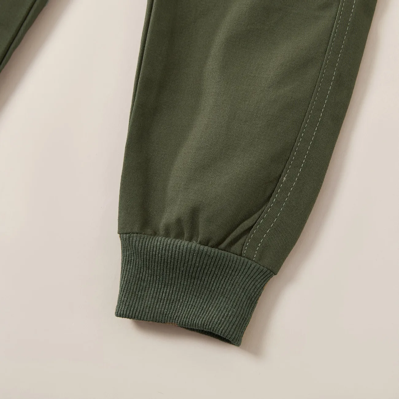 pantaloni cargo in cotone con design tascabile casual da bambino Verde Militare big image 1
