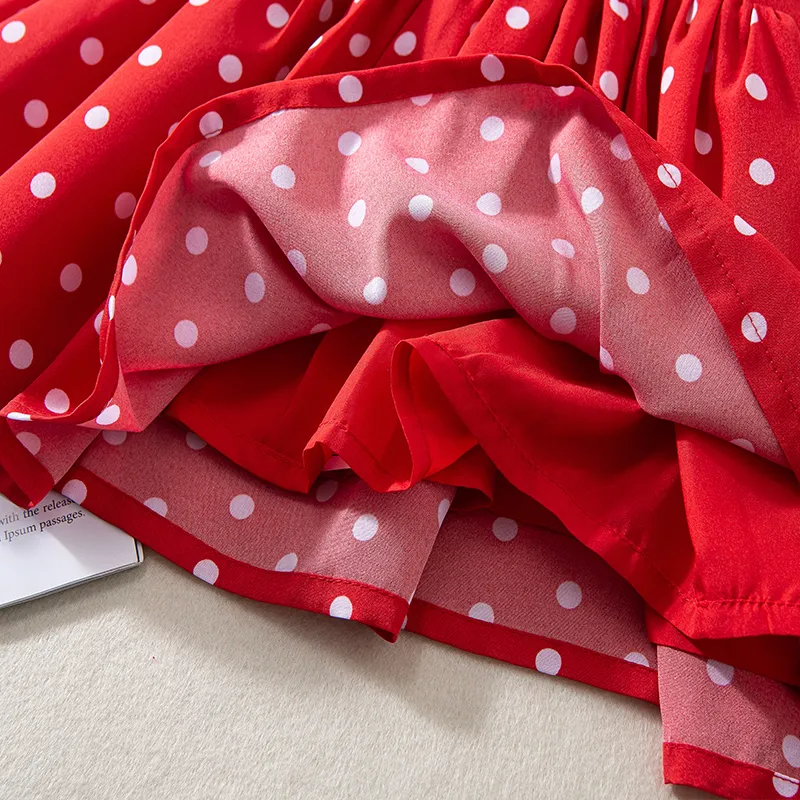 Bebé Cordões Bonito Manga cava Vestidos Vermelho image 5