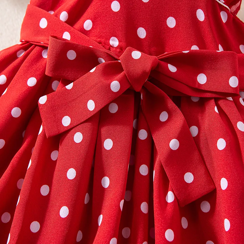 Bebé Cordões Bonito Manga cava Vestidos Vermelho image 6