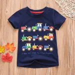 Lovely Tractors Print Short-sleeve Tee for Baby and Toddler Boys  image 3