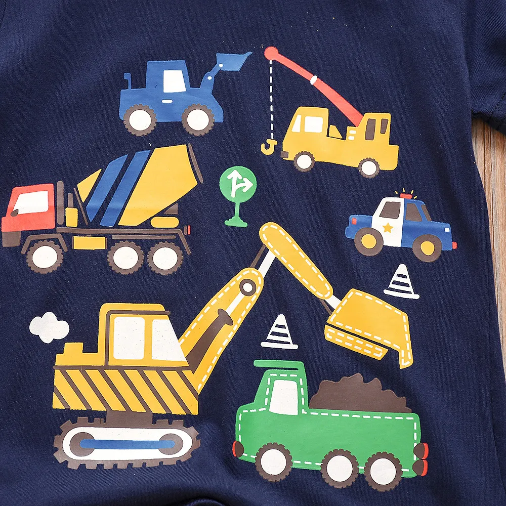 Baby/ Toddler Boy's Excavator Pattern Tee Blue image 5