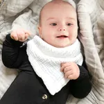 bavoirs bébé couleur unie en coton doux serviette triangle alimentation bavoir bavoirs Blanc