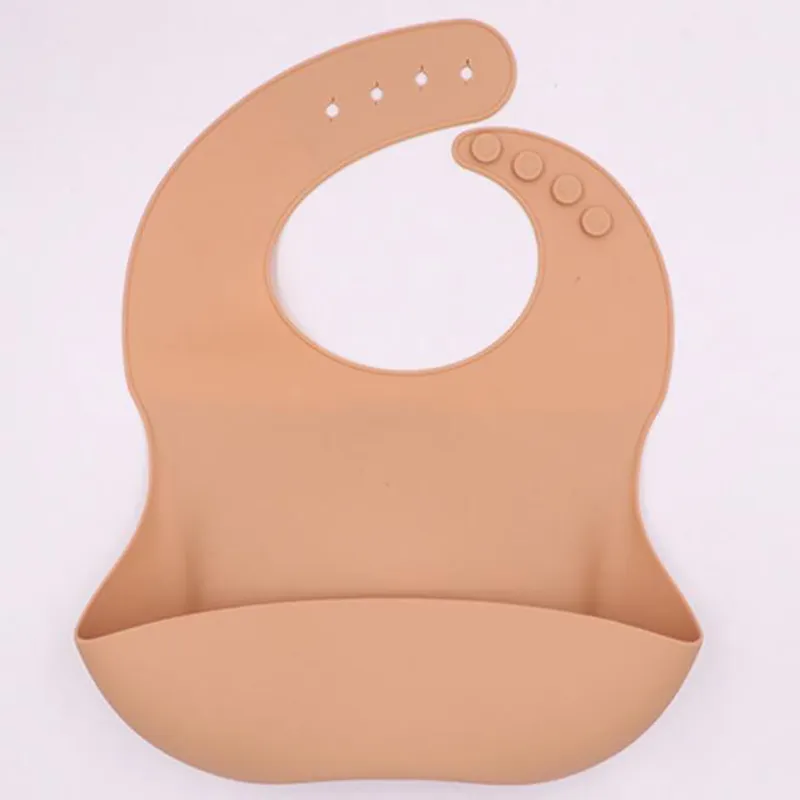 1-pc Baby Silicone Bibs Toddler Saliva Pocket Super Soft Waterproof Bibs Adjustable Baby Aprons Bibs