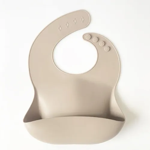 Babadores de bebê de silicone com bolso coletor de comida de grande capacidade à prova d'água ajustável portátil macio dobrável babador