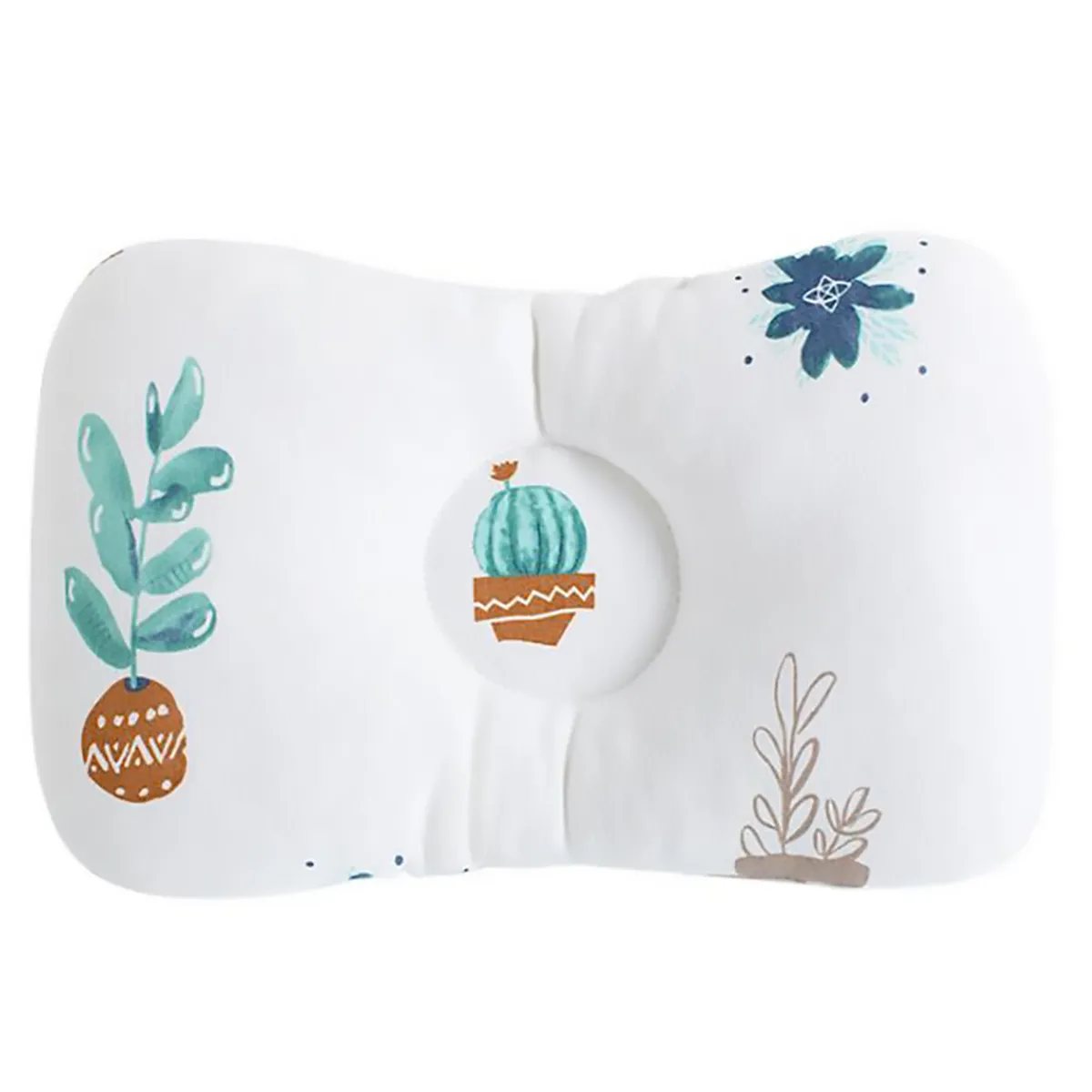 100% Cotton Baby Newborn Sleeping Pillow to Help Prevent and Treat Flat Head Syndrome Light Blue