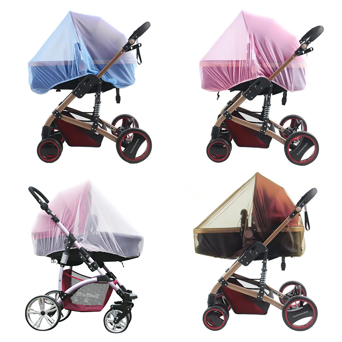 Rede mosquiteira para carrinho de bebê duráveis portáteis dobráveis acessórios para carrinho de bebê Branco big image 1