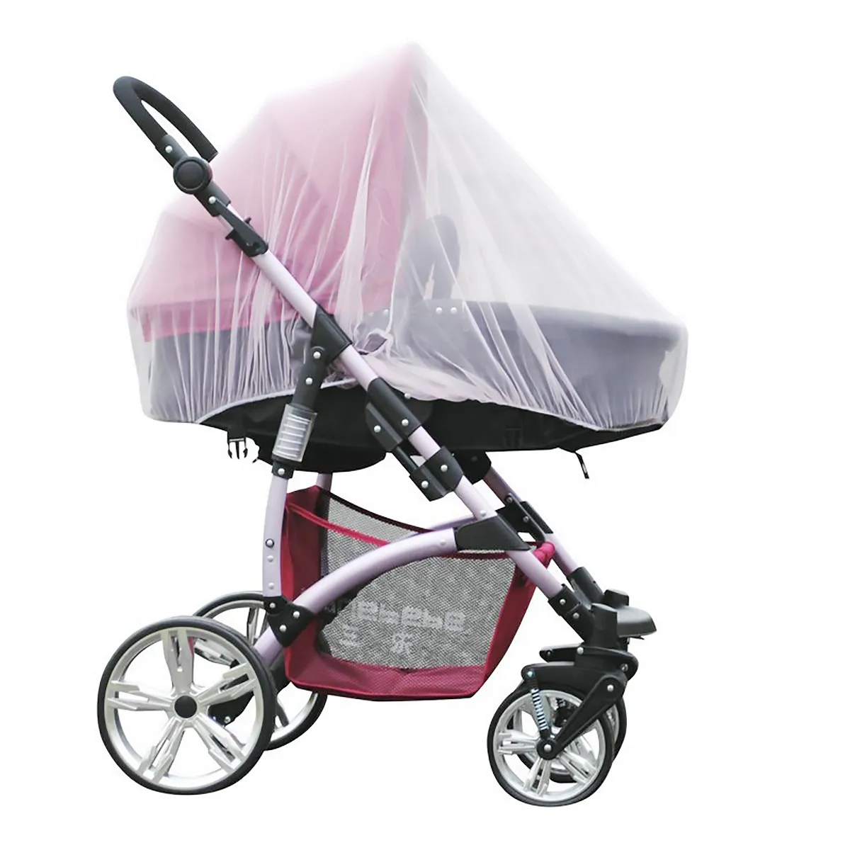 Rede mosquiteira para carrinho de bebê duráveis portáteis dobráveis acessórios para carrinho de bebê Branco big image 1