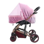 Moskitonetz für Kinderwagen, langlebig, tragbar, zusammenklappbar, Kinderwagenzubehör Hell rosa