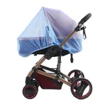 Moskitonetz für Kinderwagen, langlebig, tragbar, zusammenklappbar, Kinderwagenzubehör hellblau