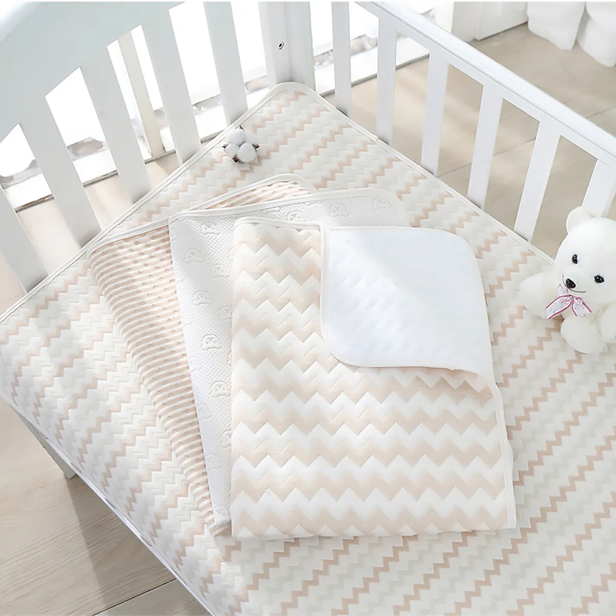 100% Cotton Waterproof Baby Nappy Diapers Changing Pad Washable Reusable Newborn Nappy Changing Mat