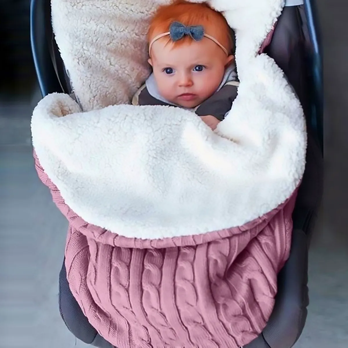 neonato avvolgere swaddle coperta maglia spessa caldo bambino bunting bag  swaddle sacco a pelo sacco per passeggino e seggiolino auto