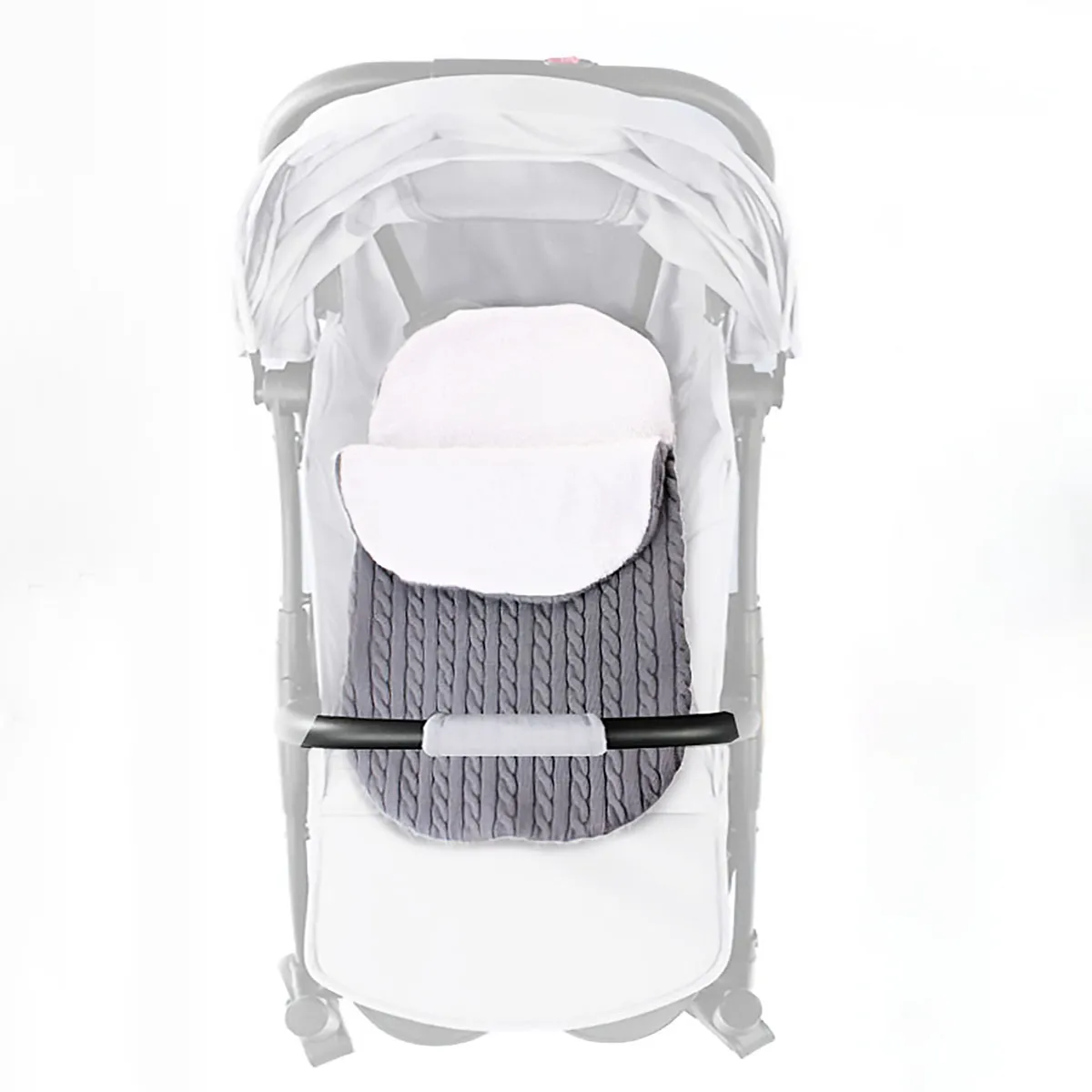 Newborn Baby Wrap Swaddle Blanket Thick Knit Warm Baby Bunting Bag Swaddle Sleeping Bag Sack for Stroller & Car Seat Grey image 5