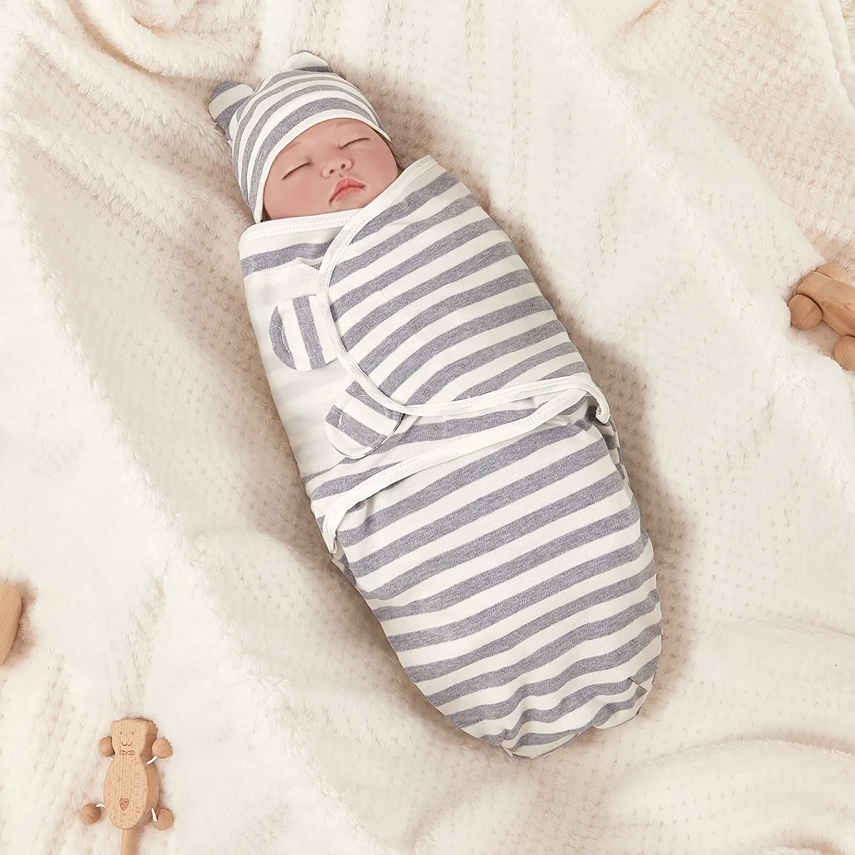 100% algodão unissex bebê primavera-verão ultra macio sacos de dormir Cor Bege big image 1