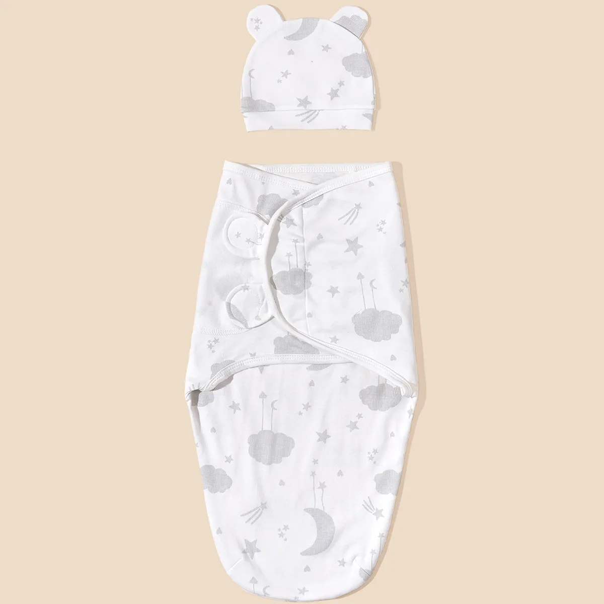 Unisex Cotton Medium Thin Sleeping Bag with Stars/Moon/Clouds Pattern  big image 1