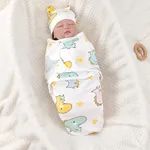 Saco de dormir de algodão unissex para bebês - Espessura média com design de zíper anti-chute Verde Pálido image 2
