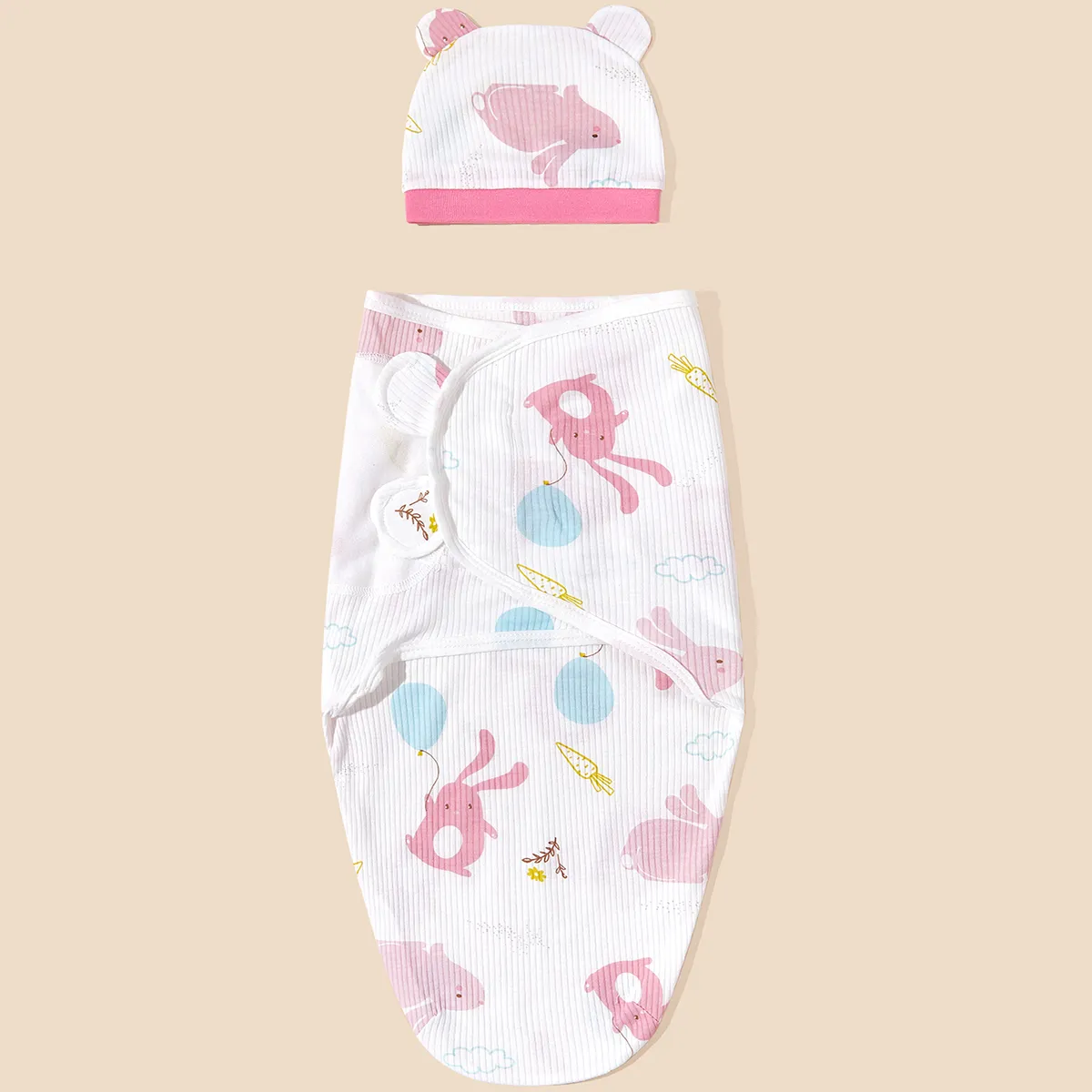Saco de dormir de algodão unissex para bebês - Espessura média com design de zíper anti-chute Rosa Claro