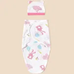 Saco de dormir de algodão unissex para bebês - Espessura média com design de zíper anti-chute Rosa Claro