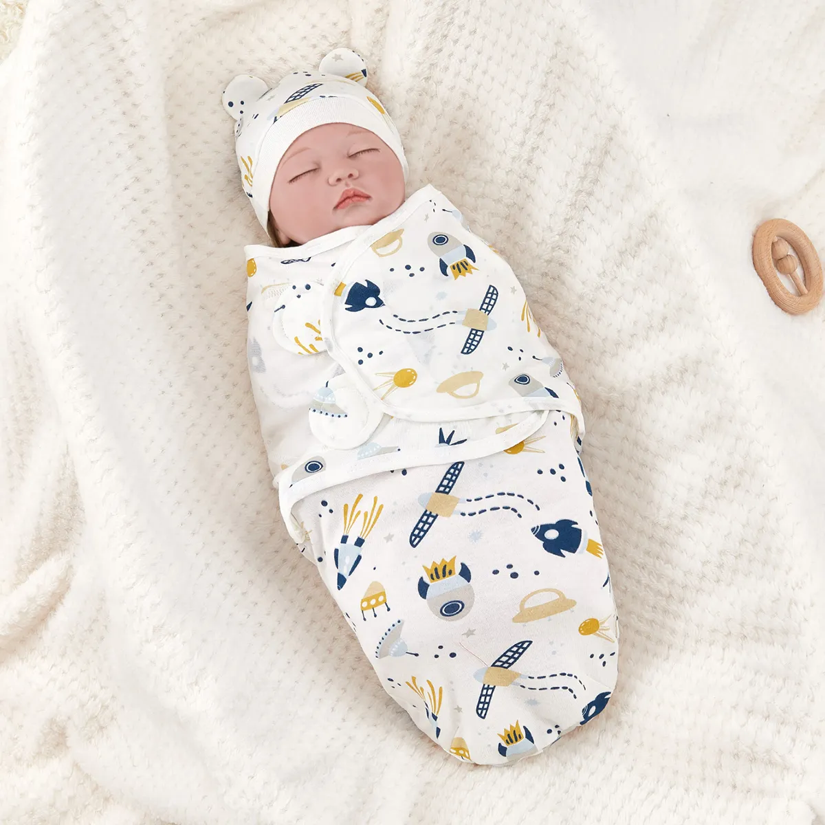 Medium Thin   Graffiti Cotton Unisex Baby Sleeping Bag with Velcro Anti Kick Design
