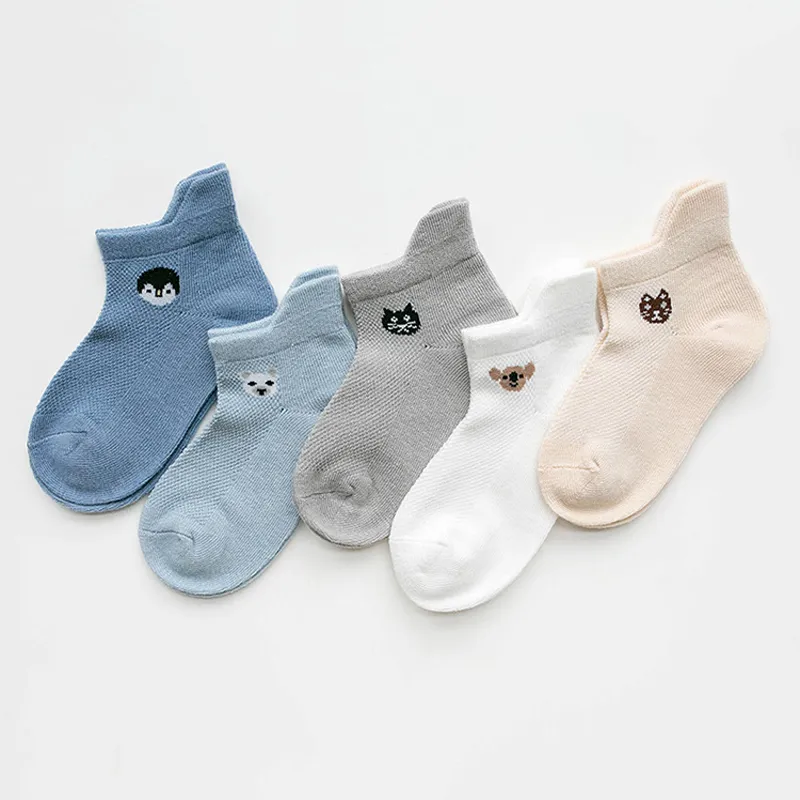 5er-Pack gerippte Socken mit Animal-Print für Babys/Kleinkinder Farbblock big image 1