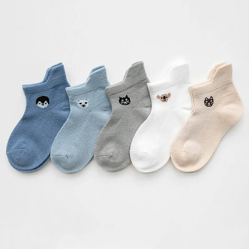 Confezione da 5 calzini a costine con stampa animalier per neonato/bambino Blocchi di Colore big image 1