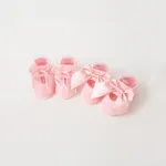 2-Pair Baby / Toddler Girl Bowknot Solid Socks Set Light Pink