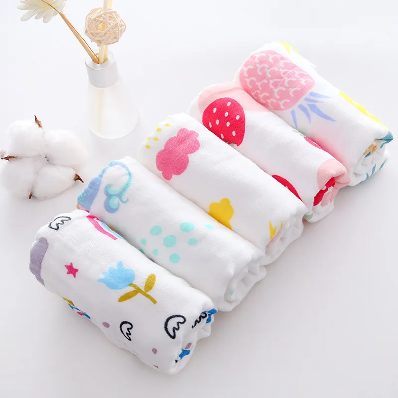 5-pcs Cotton Cute Baby Bibs Gauze Newbron Toddler Kids Gauze Burp Cloth Feeding Apron Baby Saliva Towel Scarf Bandana Bibs Baby Stuff