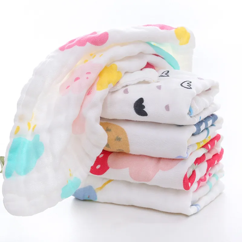 5-pcs Cotton Cute Baby Bibs Gauze Newbron Toddler Kids Gauze Burp Cloth Feeding Apron Baby Saliva Towel Scarf Bandana Bibs Baby Stuff big image 3