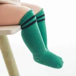 meias de chão antiderrapante para bebê / criança com nervuras Verde