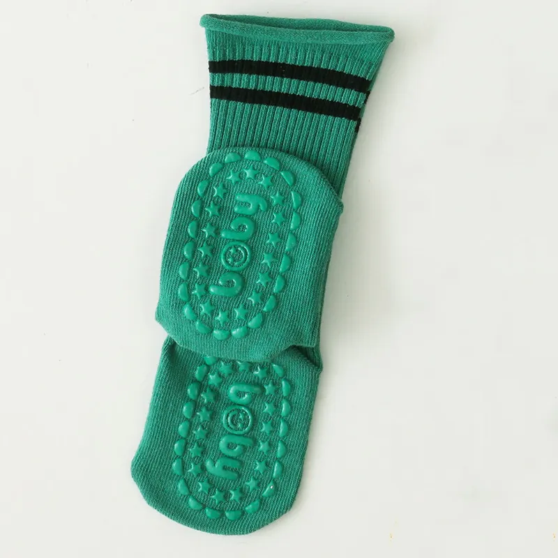 calcetines de suelo antideslizantes acanalados para bebés / niños pequeños Verde big image 1