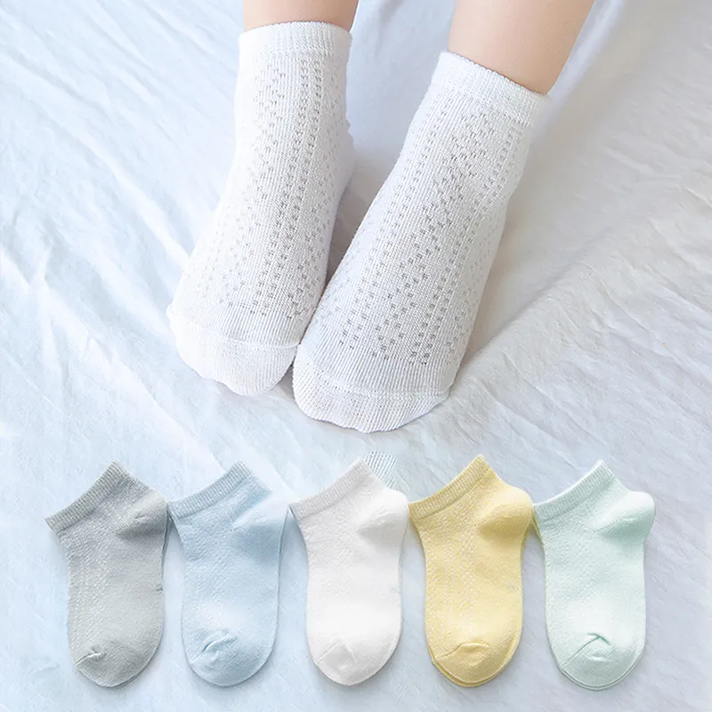 5-pack bebê / criança / criança pura cor respirável meias conjunto Multicolorido big image 1