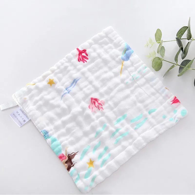 5-pcs Cotton Cute Baby Bibs Gauze Newbron Toddler Kids Gauze Burp Cloth Feeding Apron Baby Saliva Towel Scarf Bandana Bibs Baby Stuff big image 5