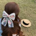 Women Embroidery Floral Bow Lace Hair Clip Hair Accessory  image 2