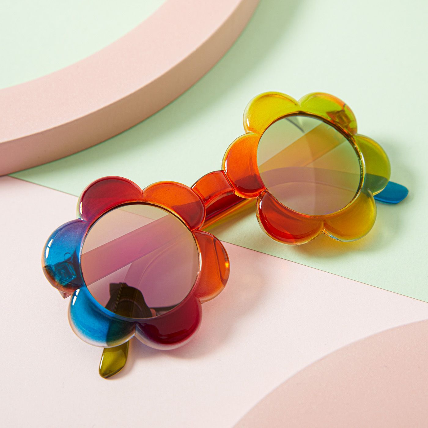 

Baby / Toddler Colorful Floral Shape Frame Decorative Glasses