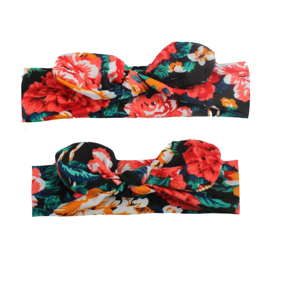 2-pack Allover Floral Print Headband para mamãe e eu Laranja