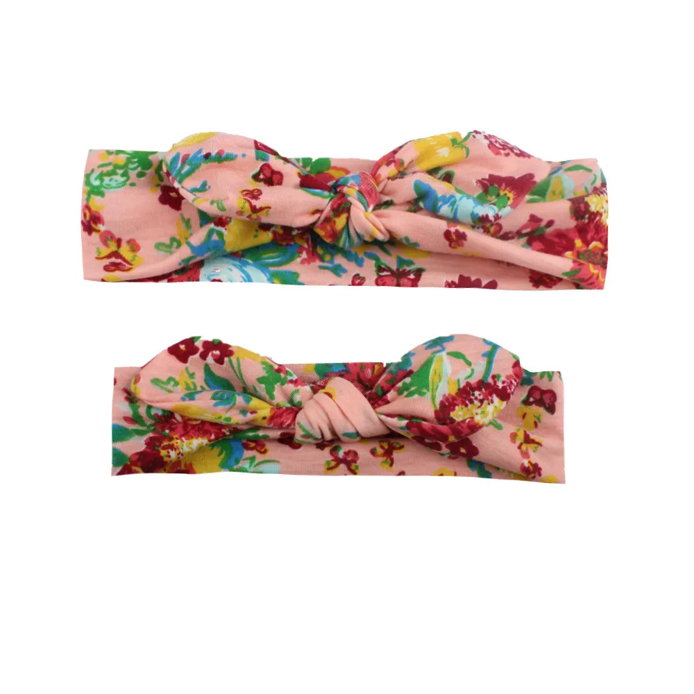 2-pack Allover Floral Print Headband para mamãe e eu Rubro