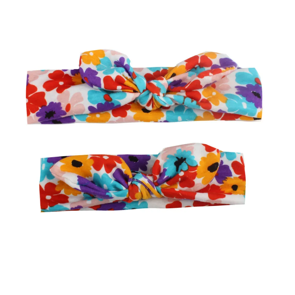 2-pack Allover Floral Print Headband para mamãe e eu Roxa