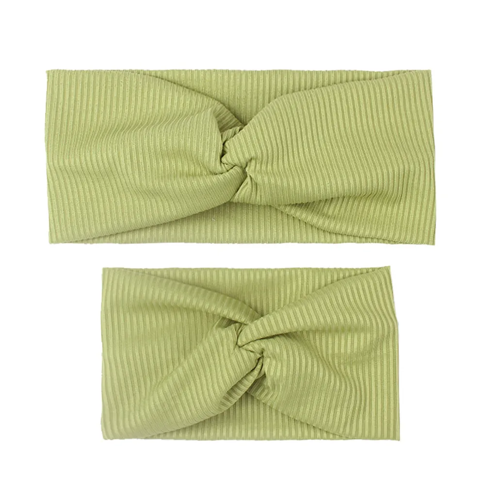 2-pack Solid Cross Striped Headband for Mom and Me  big image 1