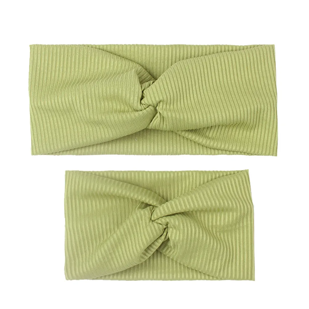 2-pack Solid Cross Striped Headband for Mom and Me big image 2