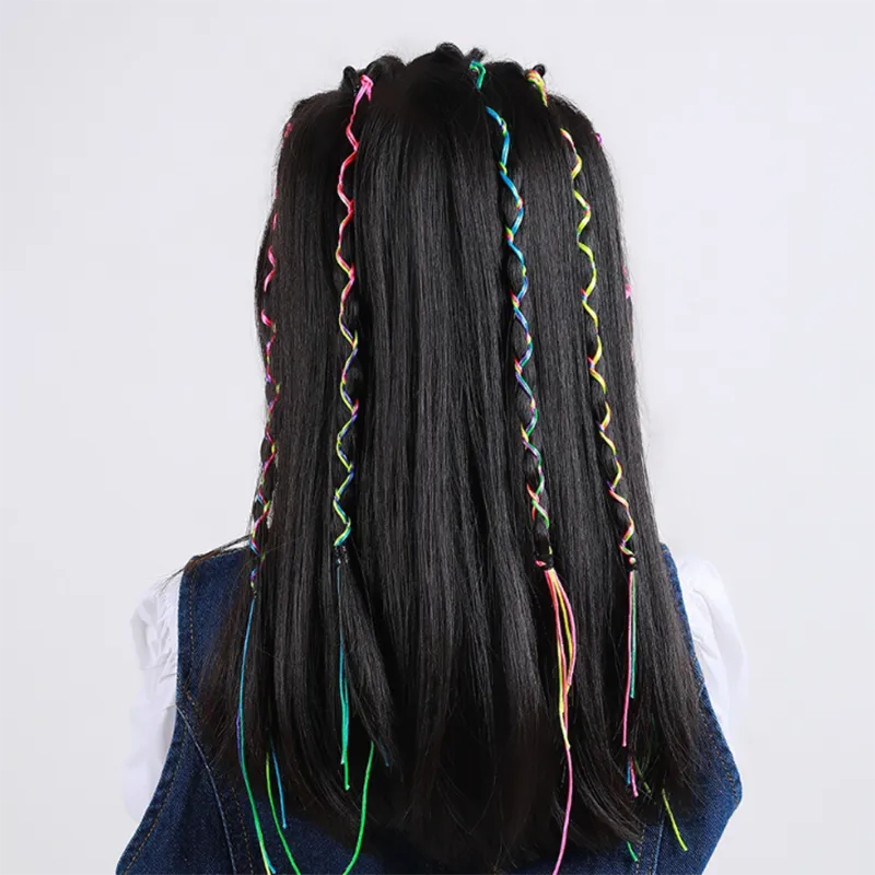 45Pcs Color Block Braided Rope Hair Band for Girls  image 3