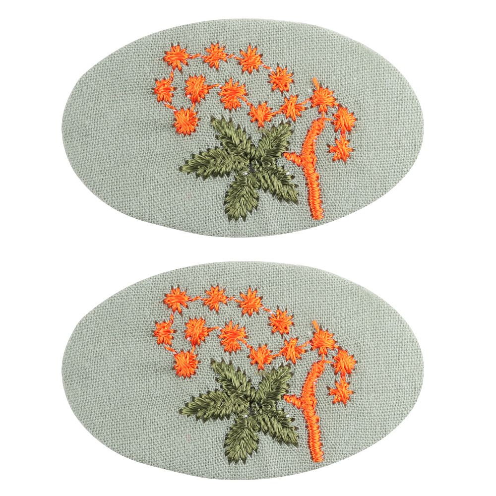 

2-pack Handmade Floral Embroidery Hair Clips for Girls