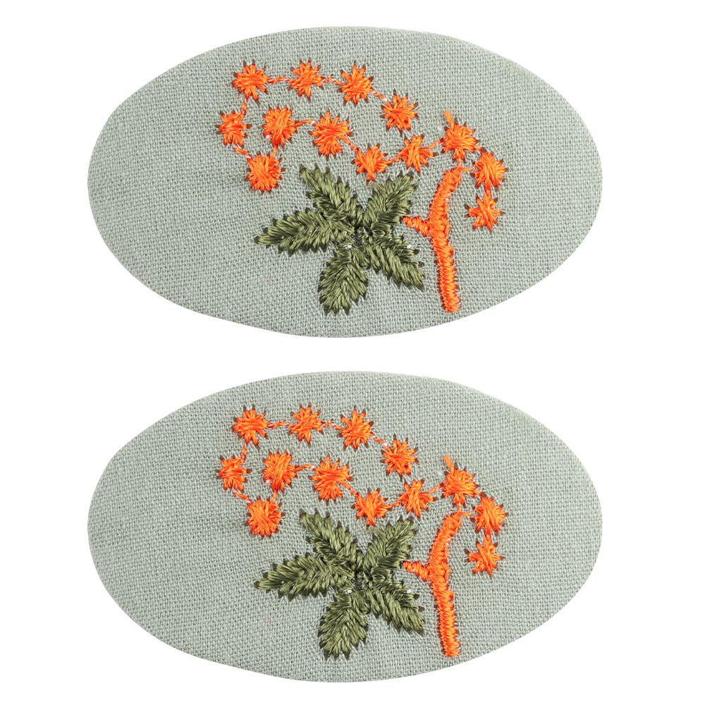 2-pack De Pinces à Cheveux De Broderie Florale Faites à La Main Pour Les Filles