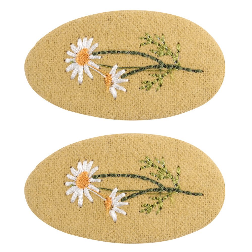 

2-pack Handmade Floral Embroidery Hair Clips for Girls