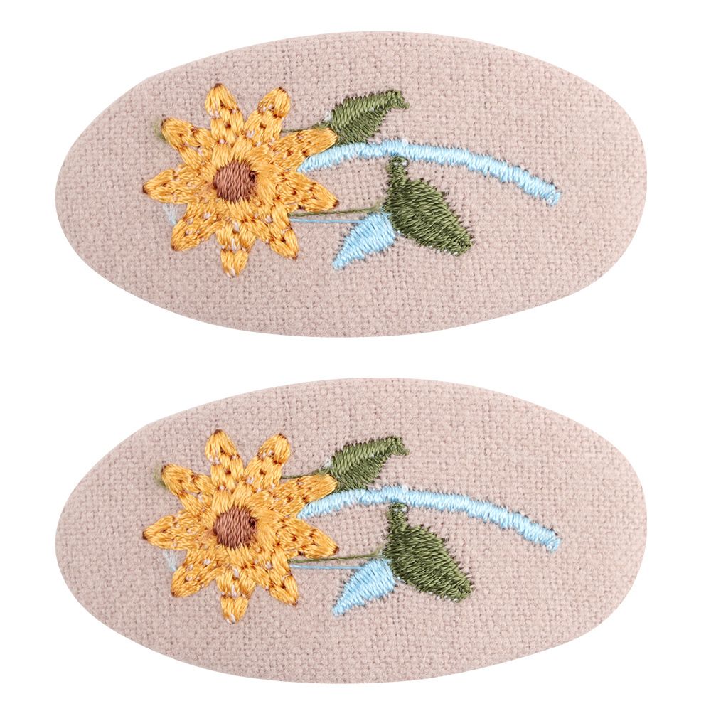 

2-pack Handmade Floral Embroidery Hair Clips for Girls
