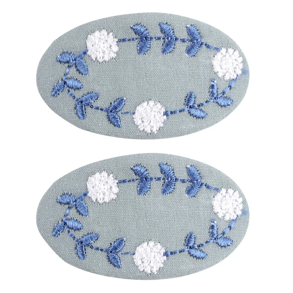 

2-pack Handmade Floral Embroidery Hair Clips for Girls