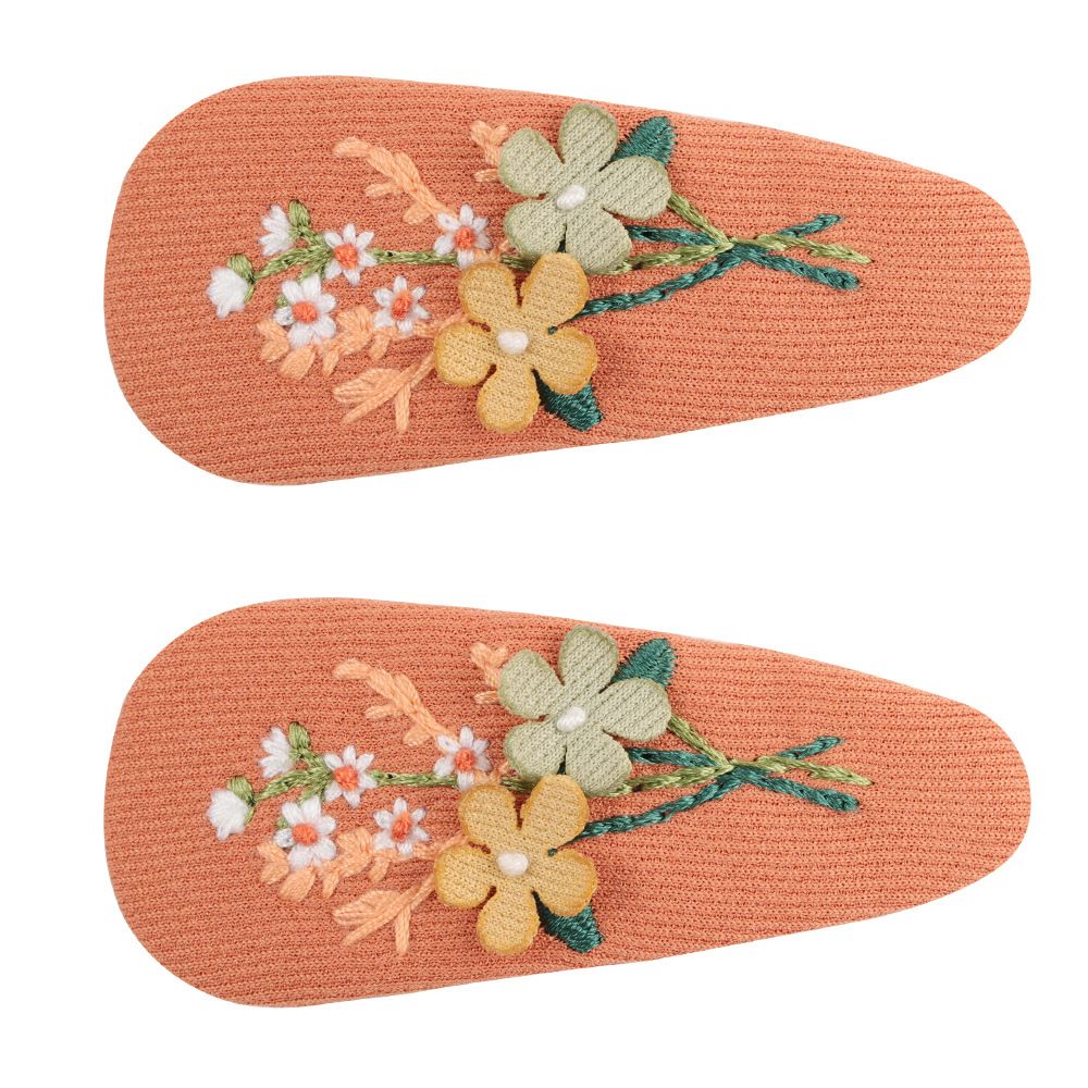

2-pack Handmade Floral Embroidery Hair Clips for Girls