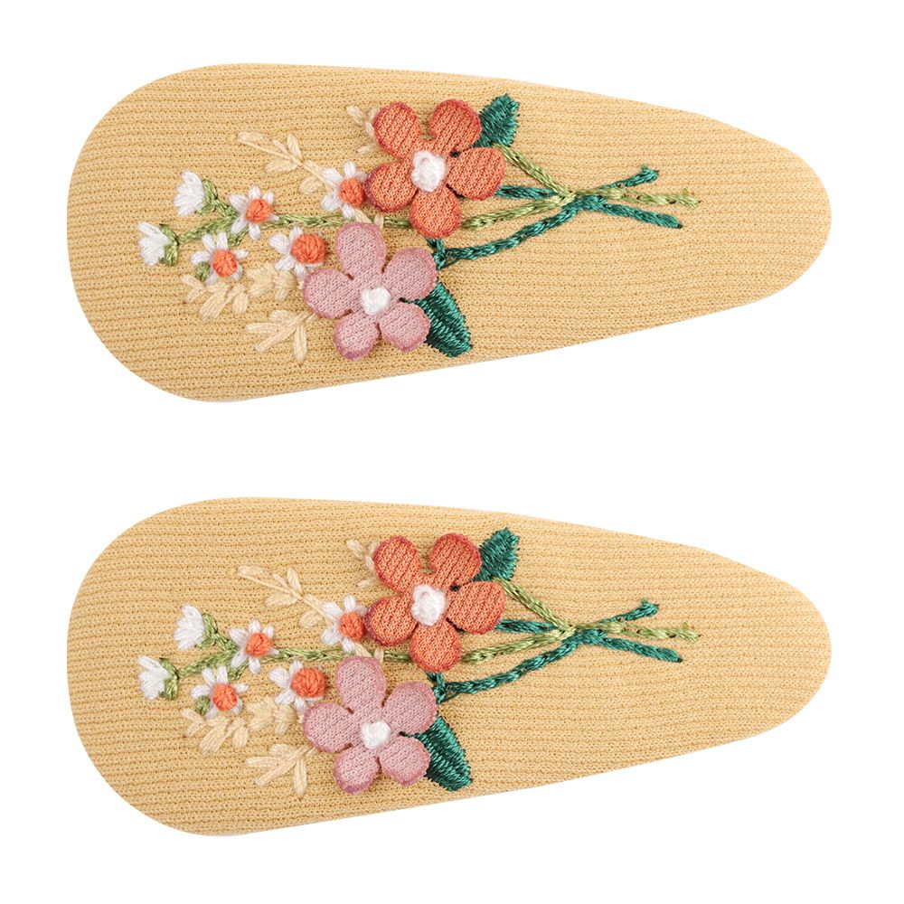 

2-pack Handmade Floral Embroidery Hair Clips for Girls