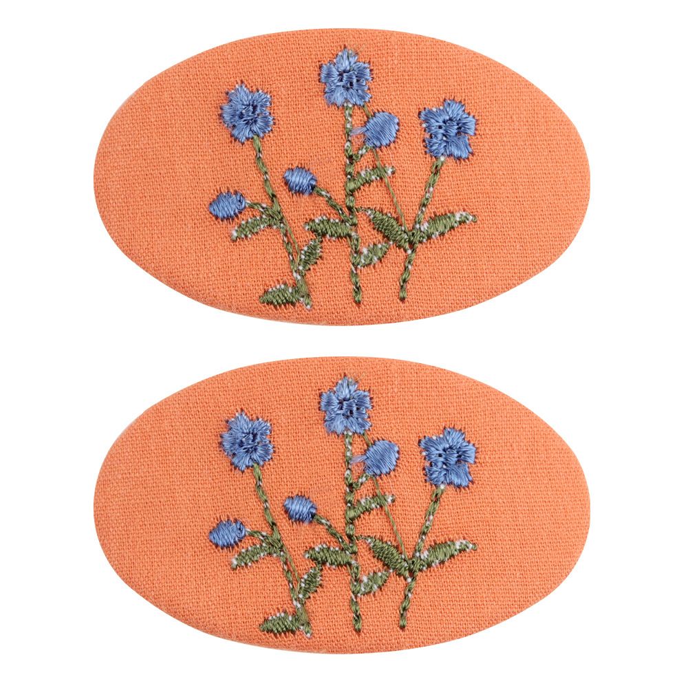 2-pack De Pinces à Cheveux De Broderie Florale Faites à La Main Pour Les Filles