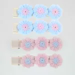 4-pack Handmade Floral Embroidery Hairpins for Girls Color-C