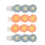 4-pack Handmade Floral Embroidery Hairpins for Girls Color-D