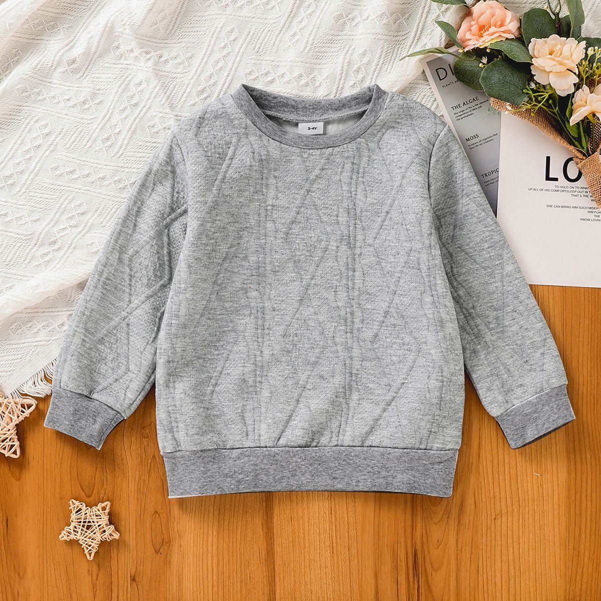 

Toddler Girl Textured Solid Pullover Sweatshirt